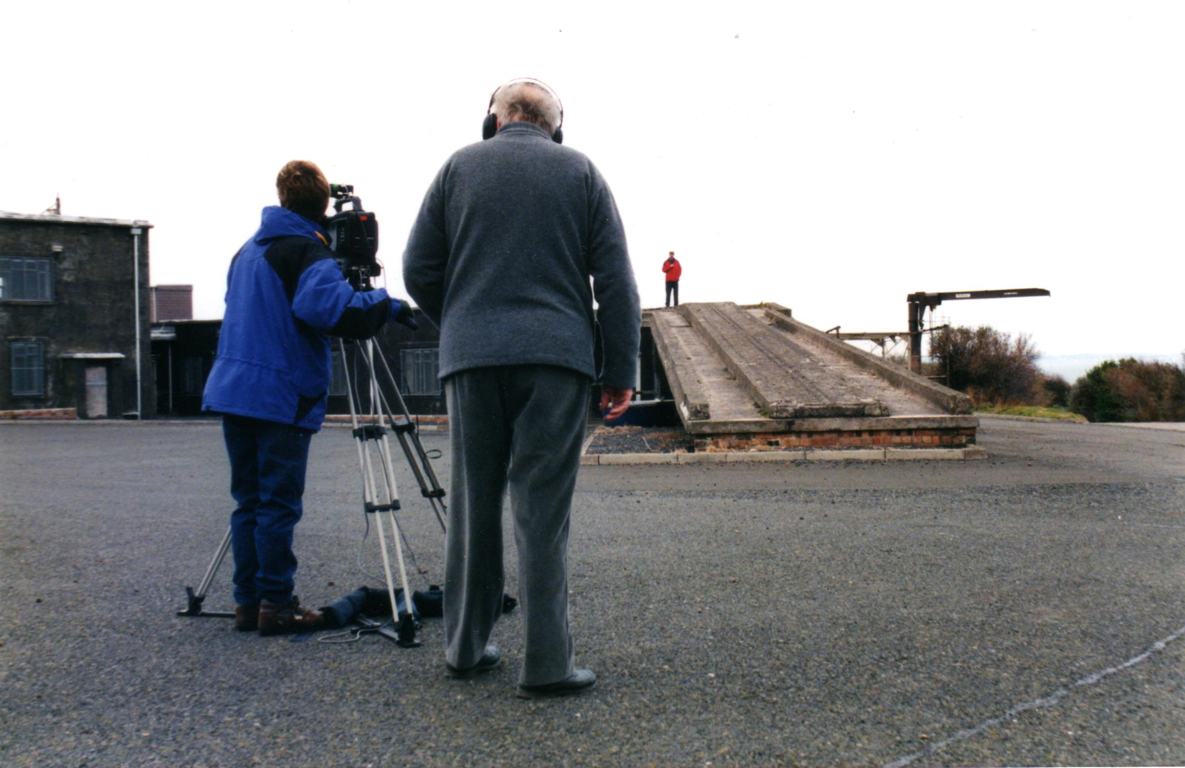 DH filming on the ramp at Tantallon.jpg